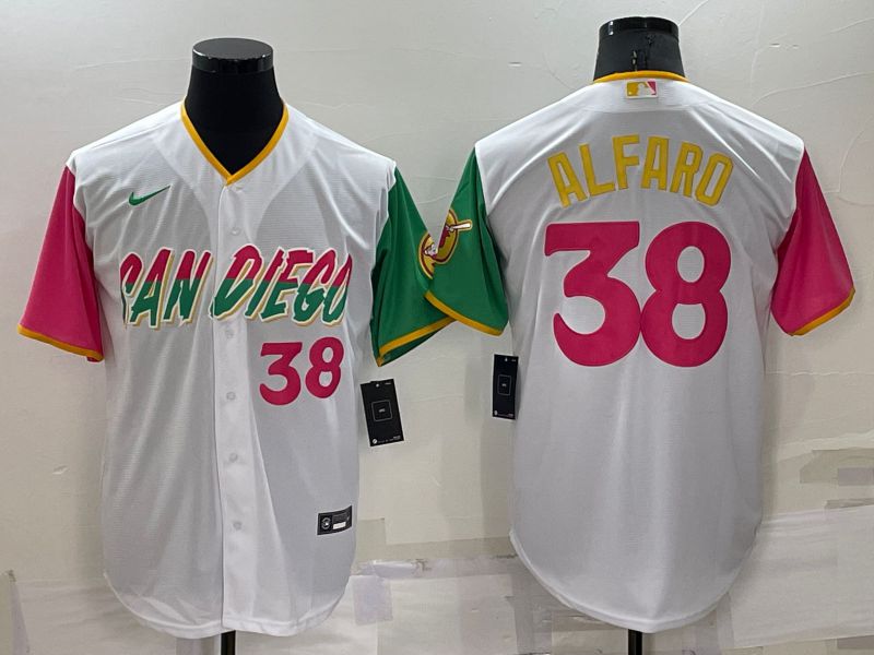 Men San Diego Padres #38 Alfaro White City Edition Game Nike 2022 MLB Jerseys